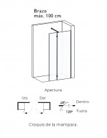 Mampara negra abatible croquis