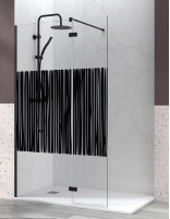 Mampara negra abatible modelo ON OFF de líneas