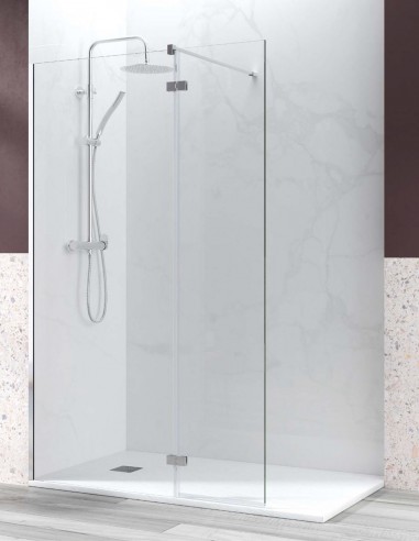 Mampara de ducha fija y abatible modelo ON OFF cromo