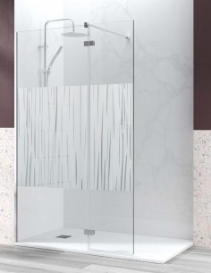 Mampara de ducha fija y abatible modelo ON OFF cromo 2