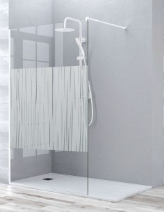 Mampara de ducha fija blanca mate modelo MALLORCA de 8 mm 2