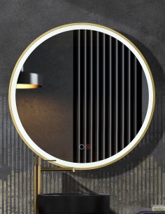 Espejo dorado redondo PARÍS de LED Imex 2