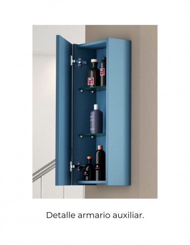 Auxiliar suspendido baño island mate detalle interior