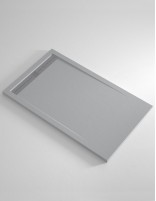Platos de ducha con rejilla alargada acero inoxidable gris 7035