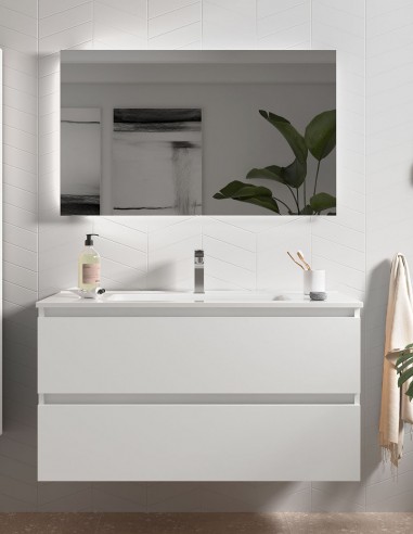 Mueble de baño suspendido blanco 60 cm