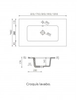 Mueble de baño suspendido croquis lavabo