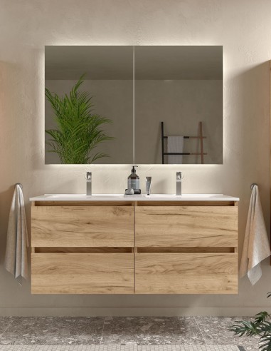 Mueble baño suspendido 120 roble áfrica
