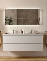 Mueble baño suspendido 140 blanco mate