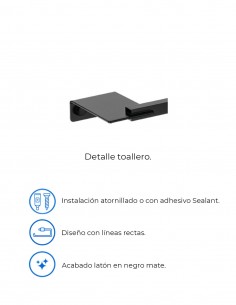Toallero para bidet modelo PLEXO negro de PyP 2