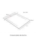 Plato de ducha con rejilla alargada  color del plato croquis