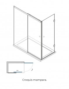 Mampara de ducha corredera frontal + puerta abatible lateral 2