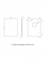 Mueble baño fondo reducido 40 cm croquis espejo 60 cm
