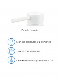 Grifo lavabo bajo blanco mate monomando para lavabo LIKE de Aquassent 2