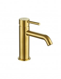 Grifo lavabo bajo oro cepillado monomando para lavabo LIKE de Aquassent