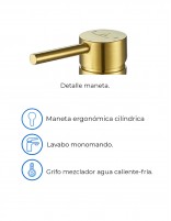 Datos Grifo lavabo alto oro titanio - LIKE de Aquassent