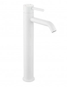 Grifo lavabo alto blanco mate