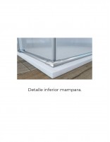 Mampara de ducha angular negra detalle perfilería inferior