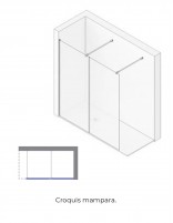 Mampara de ducha dos fijos croquis