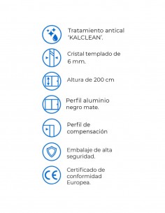 Mampara de ducha dos fijos modelo MELODY Black Line de Seviban 2