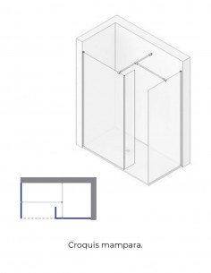 Mampara de ducha tres hojas fijas modelo PIGMALION de Seviban 2