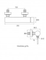 Croquis Grifo ducha negro efecto lluvia - LIKE de Aquassent