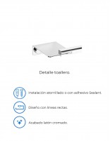 Toallero Cromo modelo PLEXO de PyP - detalles