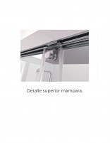 Mampara de ducha negra tres hojas correderas detalle superior