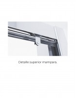 Mampara de ducha tres hojas correderas negra detalle superior