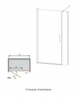 Mampara ducha abatible y fijo croquis