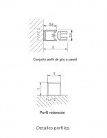 Mampara ducha abatible y fijo detalle perfilería