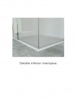 Mampara ducha puertas abatibles y hoja fija detalle inferior
