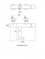 Grifo bañera con monomando croquis INEX de Aquassent