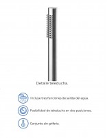 Grifo bañera con monomando especificaciones del rociador INEX de Aquassent