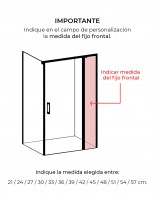 Mampara de ducha abatible angular medidas fijo