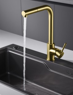 Grifo cocina extraíble oro cepillado MALTA de Imex