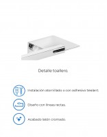 Toallero barra fija cromo modelo PLEXO de PyP - detalles