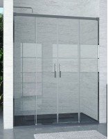 Mampara de ducha frontal dos fijos y dos correderas modelo CAUCE de Bathplus