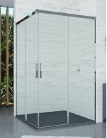 Mampara de ducha angular dos hojas y dos correderas modelo Cauce de Bathplus