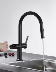 Grifo cocina con sensor de movimiento negro mate Turín de Imex ambiente