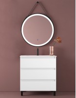 Mueble baño patas negras blanco