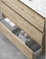 Mueble baño patas negras detalle cajones