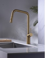 Grifo extraíble de cocina oro cepillado modelo Bonn de Imex ambiente