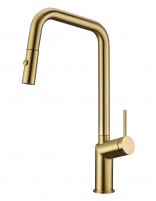 Grifo extraíble de cocina oro cepillado modelo Bonn de Imex ambiente