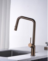 Grifo extraíble de cocina oro rosa modelo Bonn de Imex ambiente