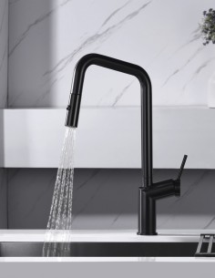 Grifo extraíble de cocina negro mate modelo Bonn de Imex ambiente 2