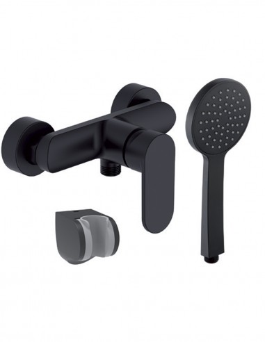 Conjunto ducha negro modelo Aura de Lluvibath conjunto entero