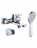 Conjunto bañera cromo modelo Aura de LLuvibath equipo completo