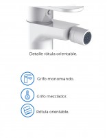 Datos Grifería bidé blanco o negro  - AURA de Lluvibath