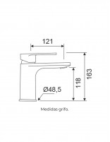 Croquis Grifería lavabo negro o blanco - AURA de Lluvibath