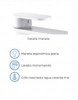 Detalles Grifería lavabo alto negro o blanco - AURA de Lluvibath